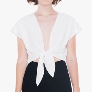 ✴️SOLD✴️American Apparel White Tie Front Crop Top